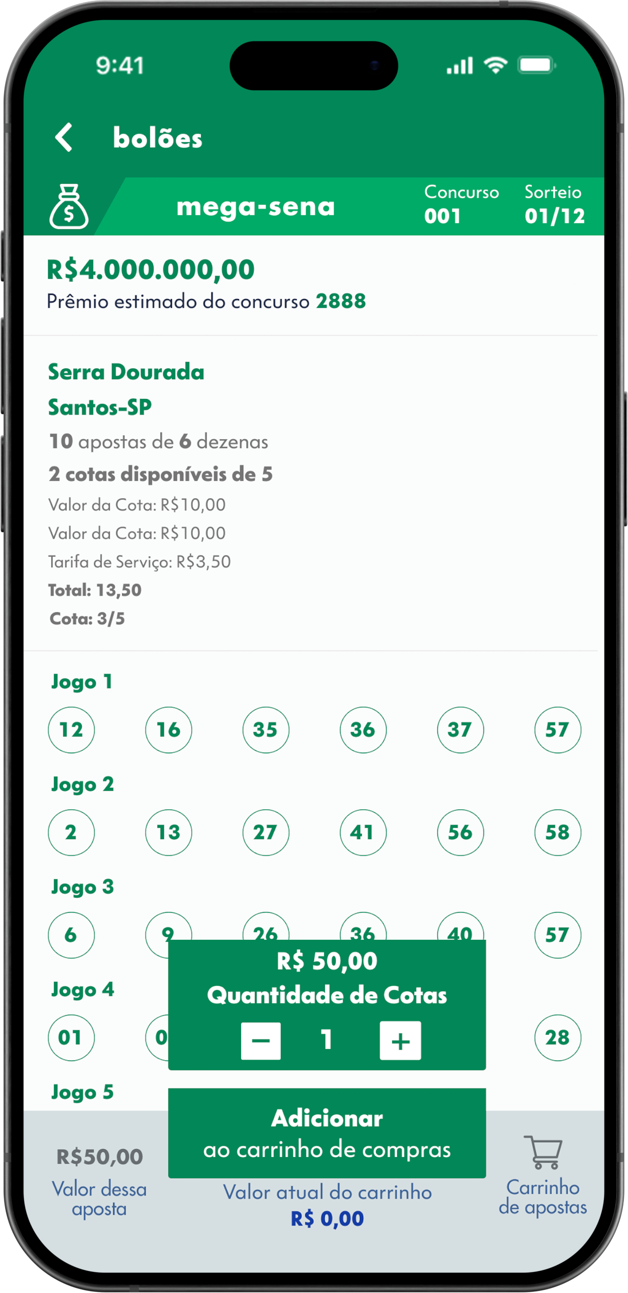 Mockup da tela de detalhe do jogo