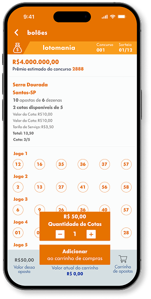 Tela do aplicativo com contraste 3.1:1