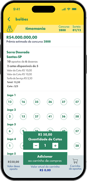Tela do aplicativo com contraste 3.3:1